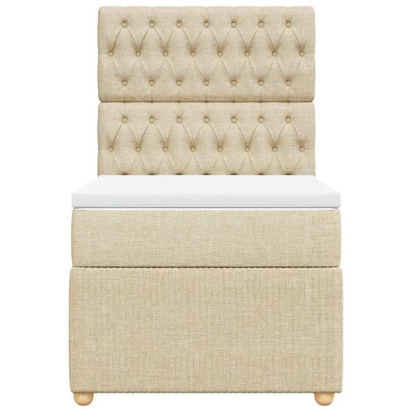 Boxspringbett mit Matratze Creme 90x190 cm Stoff