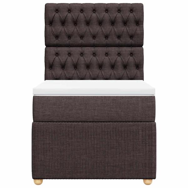 Boxspringbett mit Matratze Dunkelbraun 90x190 cm Stoff