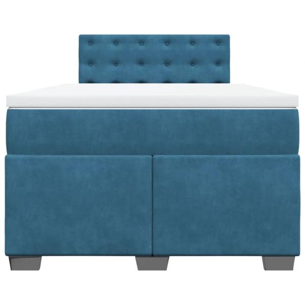 Boxspringbett mit Matratze Dunkelblau 120x200 cm Samt
