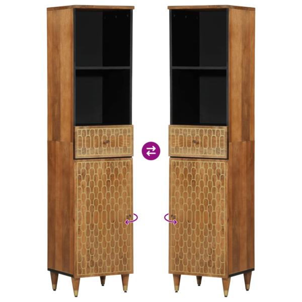 Badschrank 38x33x160 cm Massivholz Mango