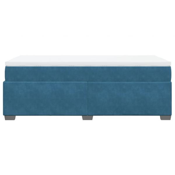 Boxspringbett mit Matratze Dunkelblau 100x200 cm Samt