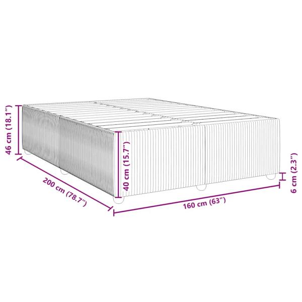 Bettgestell ohne Matratze Dunkelgrau 160x200 cm Stoff