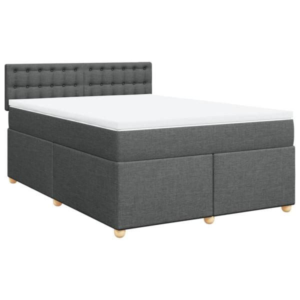 Boxspringbett mit Matratze Dunkelgrau 140x190 cm Stoff