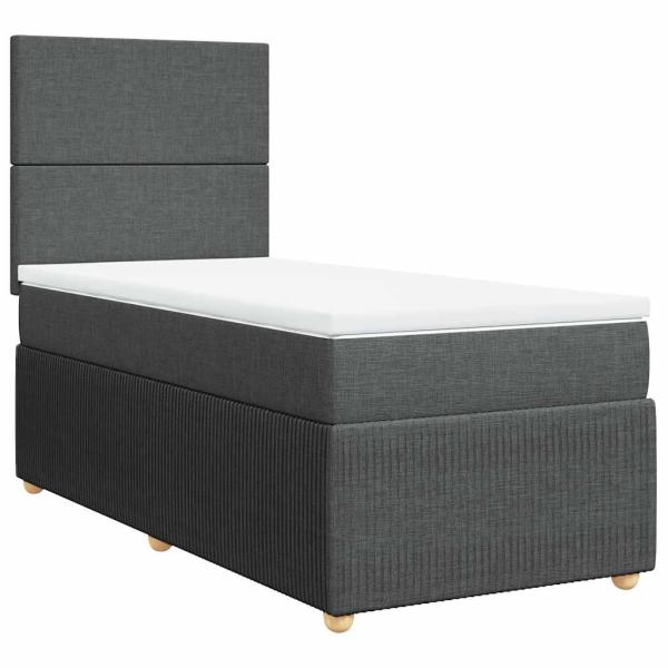 Boxspringbett mit Matratze Dunkelgrau 90x190 cm Stoff