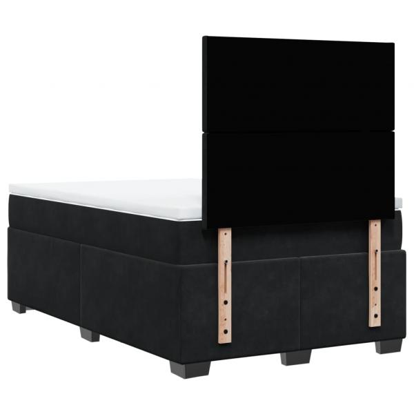 Boxspringbett mit Matratze Schwarz 120x200 cm Samt