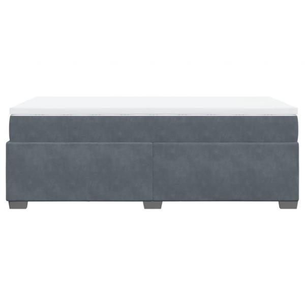 Boxspringbett mit Matratze Dunkelgrau 90x190 cm Samt