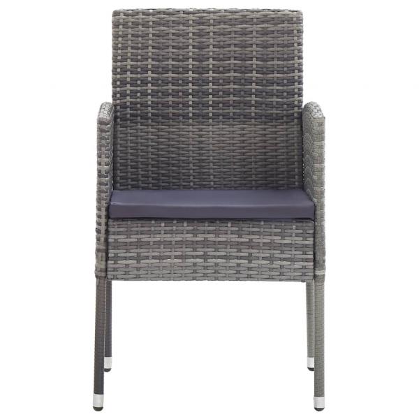 ARDEBO.de - Gartenstühle mit Kissen in Dunkelgrau 2 Stk. Grau Polyrattan