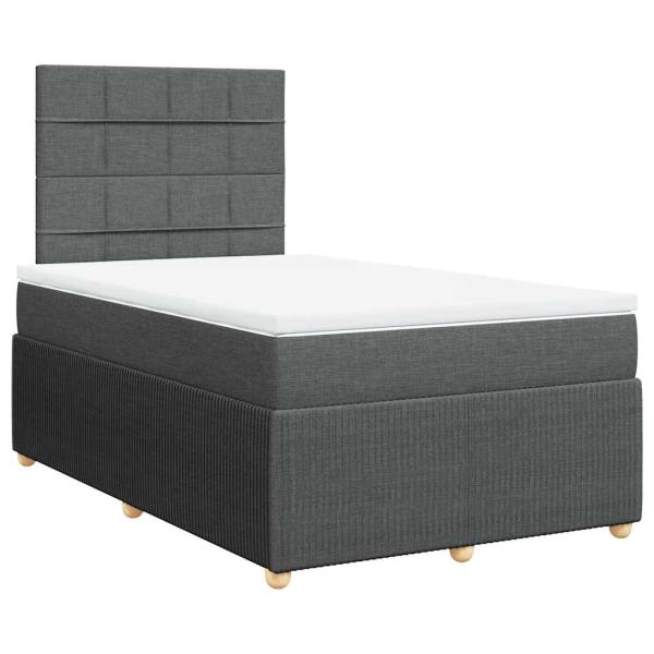 Boxspringbett mit Matratze Dunkelgrau 120x200 cm Stoff