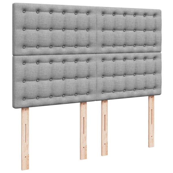 ARDEBO.de - Boxspringbett mit Matratze Hellgrau 140x200 cm Stoff
