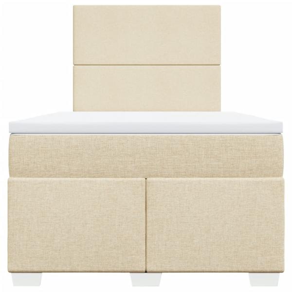 Boxspringbett mit Matratze Creme 120x200 cm Stoff