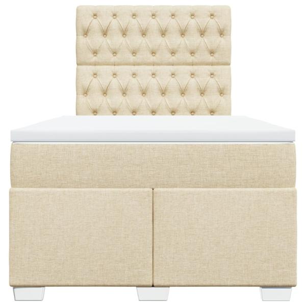 Boxspringbett mit Matratze Creme 120x190 cm Stoff
