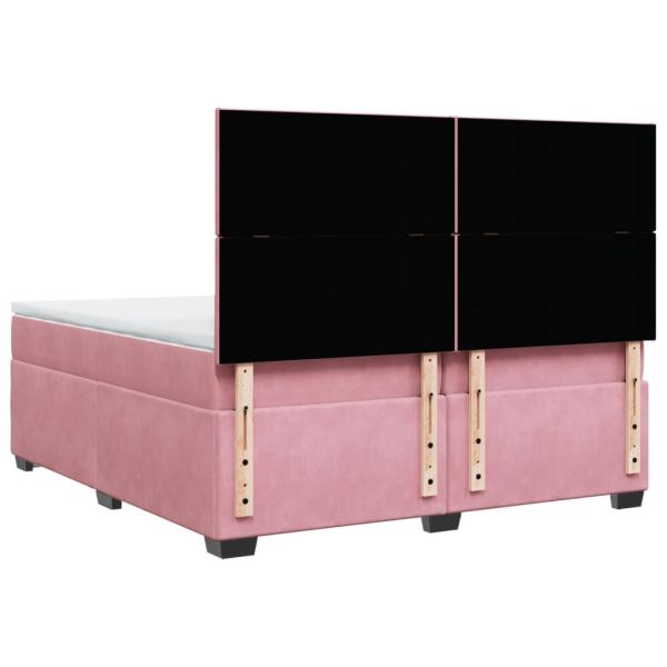 Boxspringbett mit Matratze Rosa 200x200 cm Samt