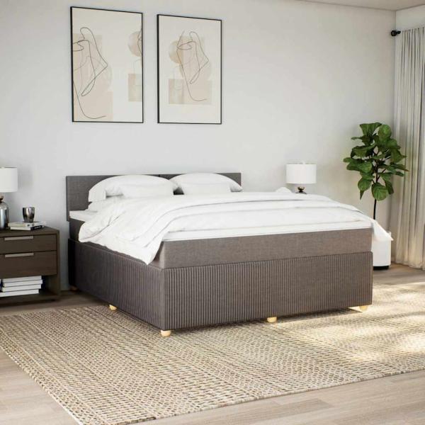 ARDEBO.de - Boxspringbett mit Matratze Taupe 180x200 cm Stoff