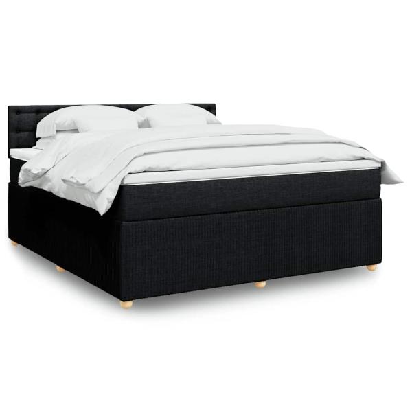 ARDEBO.de - Boxspringbett mit Matratze Schwarz 180x200 cm Stoff