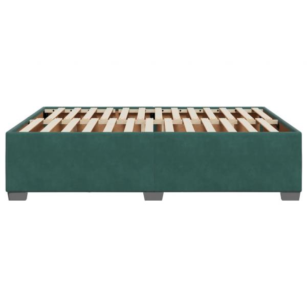 Bettgestell ohne Matratze Dunkelgrün 140x200 cm Samt