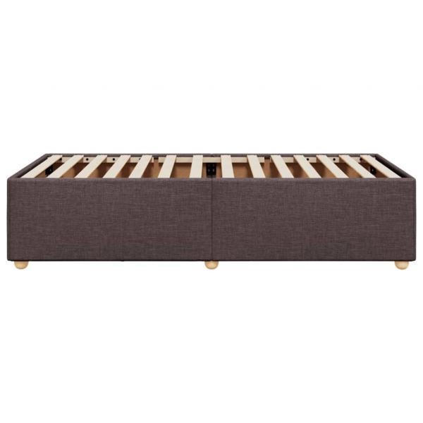 Bettgestell ohne Matratze Dunkelbraun 100x200 cm Stoff