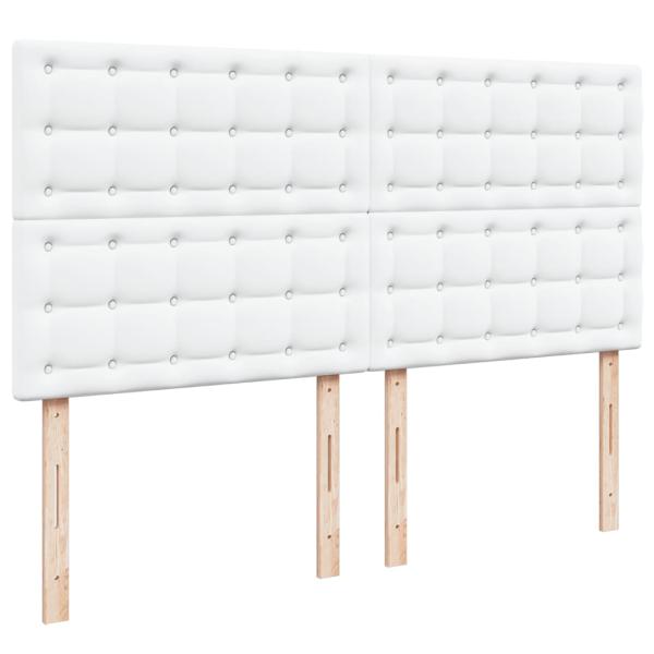 ARDEBO.de - Boxspringbett mit Matratze Weiß 200x200 cm Kunstleder