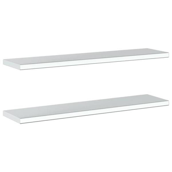Wandregale 2 Stk. 100x23,5 cm Silbern Edelstahl