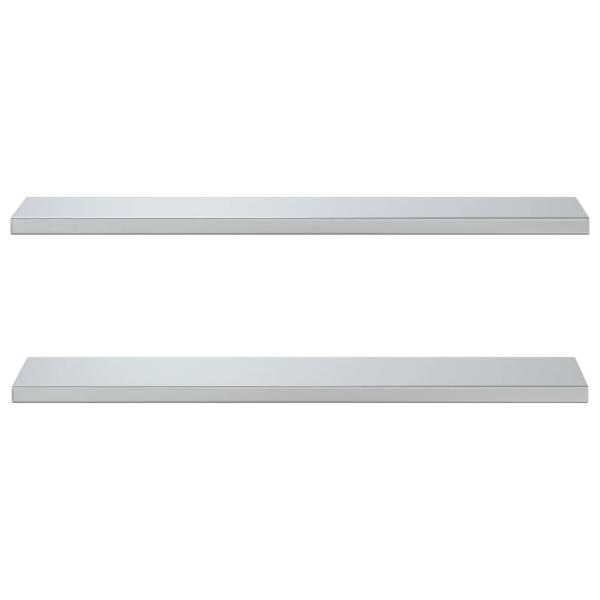 Wandregale 2 Stk. 100x23,5 cm Silbern Edelstahl