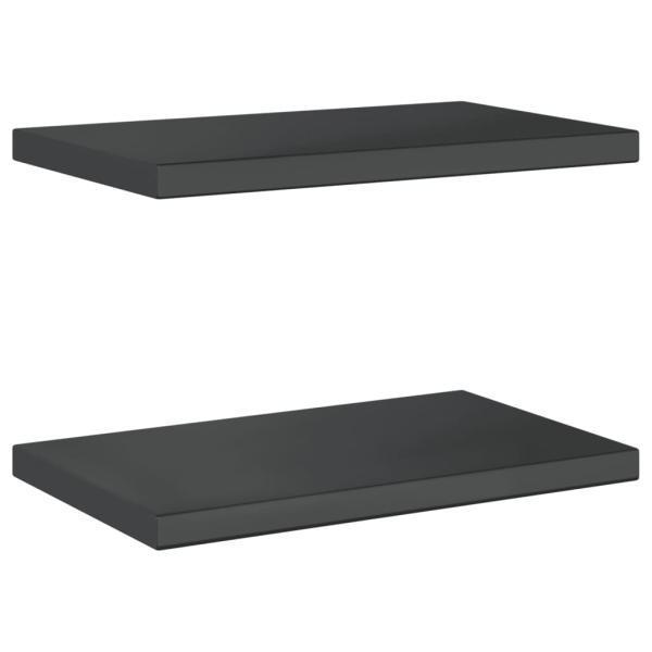 Wandregale 2 Stk. 50x30 cm Schwarz Edelstahl