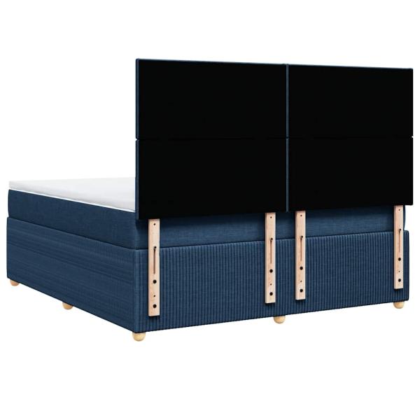 ARDEBO.de - Boxspringbett mit Matratze Blau 180x200 cm Stoff