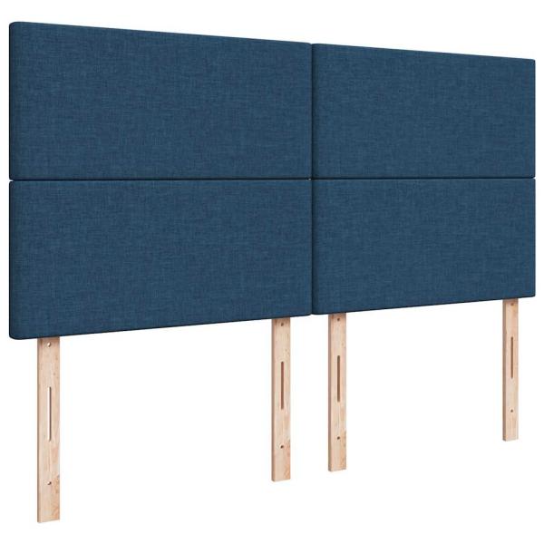 Boxspringbett mit Matratze Blau 180x200 cm Stoff