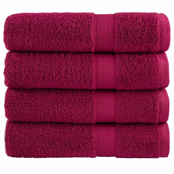 ARDEBO.de - Premium-Duschtücher SOLUND 4 Stk. Bordeaux 70x140 cm 600 g/m²