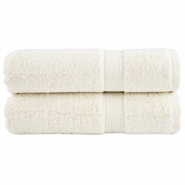 ARDEBO.de - Premium-Handtücher SOLUND 2 Stk. Cremeweiß 50x100 cm 600 g/m²