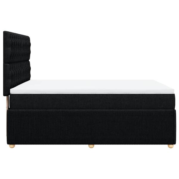 ARDEBO.de - Boxspringbett mit Matratze Schwarz 140x200 cm Stoff