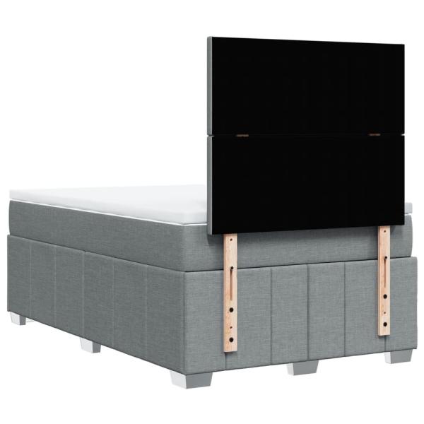 ARDEBO.de - Boxspringbett mit Matratze Hellgrau 120x200 cm Stoff