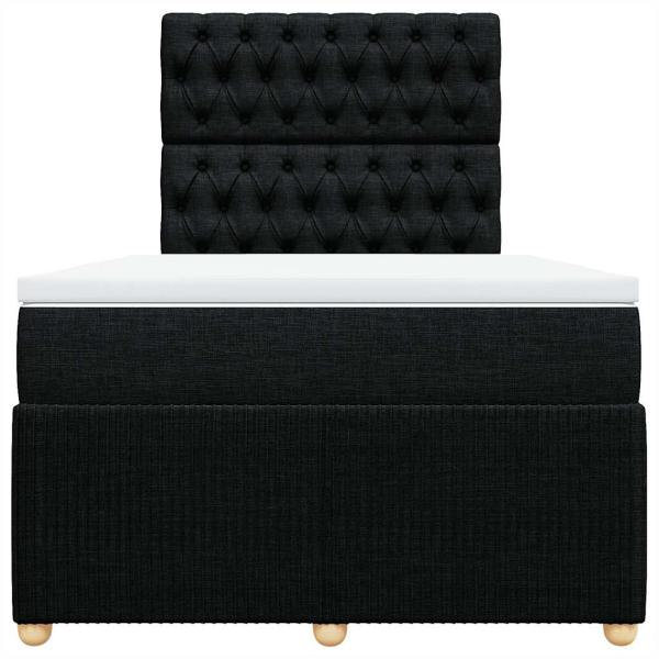 Boxspringbett mit Matratze Schwarz 120x200 cm Stoff
