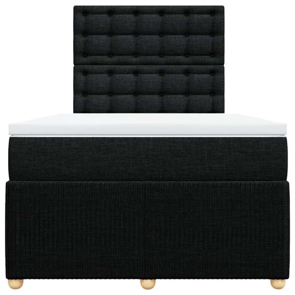 ARDEBO.de - Boxspringbett mit Matratze Schwarz 120x200 cm Stoff