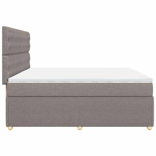 ARDEBO.de - Boxspringbett mit Matratze Taupe 200x200 cm Stoff