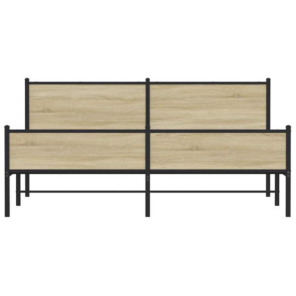 Metallbett ohne Matratze Sonoma-Eiche 183x213 cm