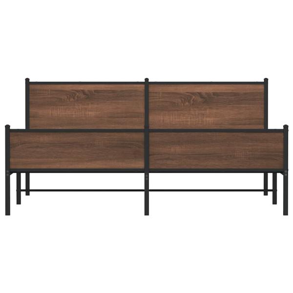 Metallbett ohne Matratze Braun Eichen-Optik 183x213 cm