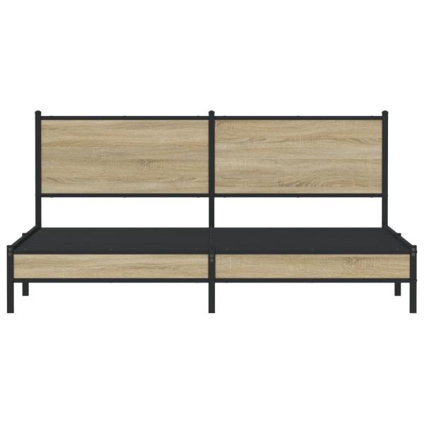 Metallbett ohne Matratze Sonoma-Eiche 183x213 cm
