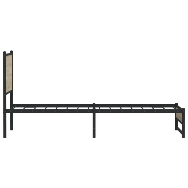 Metallbett ohne Matratze Sonoma-Eiche 100x190 cm