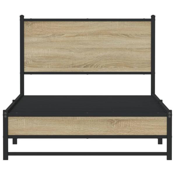 Metallbett ohne Matratze Sonoma-Eiche 107x203 cm