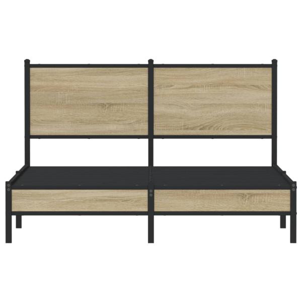 Metallbett ohne Matratze Sonoma-Eiche 140x190 cm