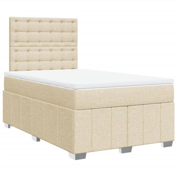 Boxspringbett mit Matratze Creme 120x200 cm Stoff