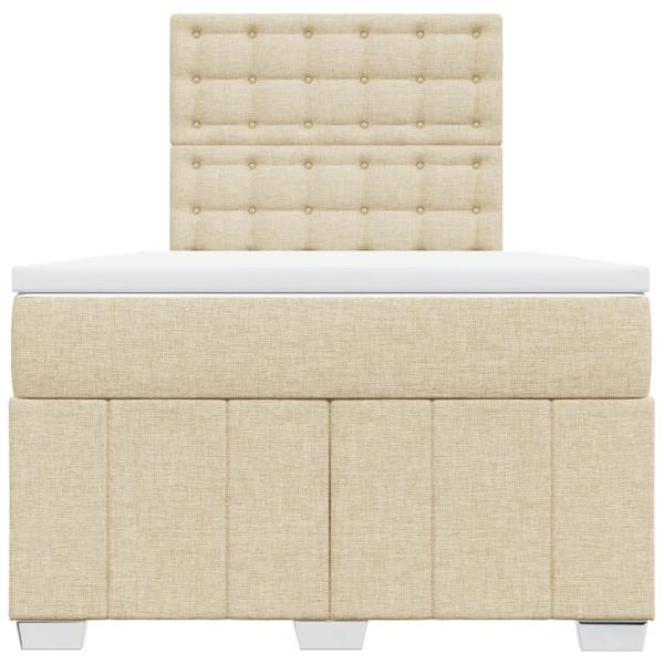 Boxspringbett mit Matratze Creme 120x200 cm Stoff