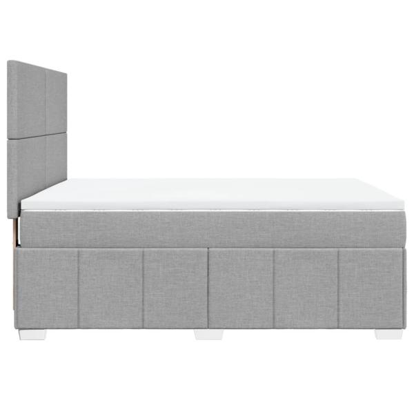 ARDEBO.de - Boxspringbett mit Matratze Hellgrau 140x190 cm Stoff