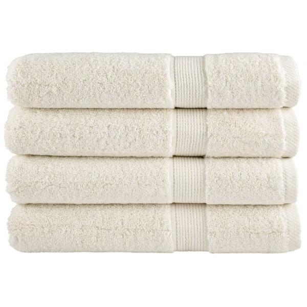 ARDEBO.de - Premium-Handtücher SOLUND 4 Stk. Cremeweiß 100x200 cm 600 g/m²