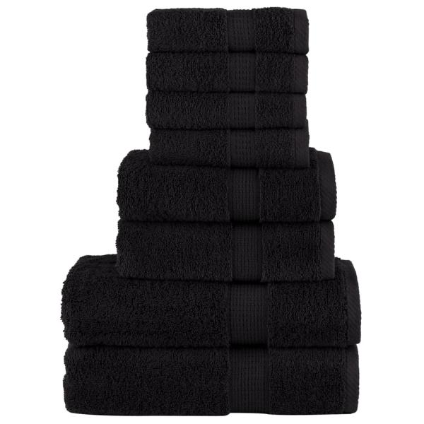 8 tlg. Premium-Handtuch-Set SOLUND Schwarz 600 g/m²