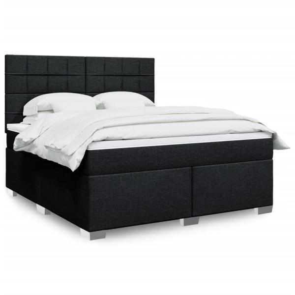 ARDEBO.de - Boxspringbett mit Matratze Schwarz 180x200 cm Stoff