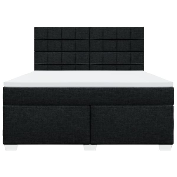 Boxspringbett mit Matratze Schwarz 180x200 cm Stoff