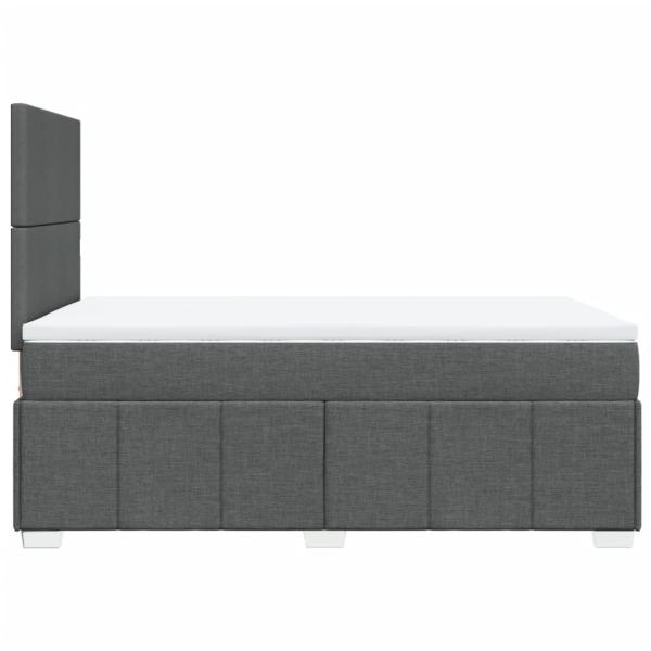 Boxspringbett mit Matratze Dunkelgrau 120x200 cm Stoff