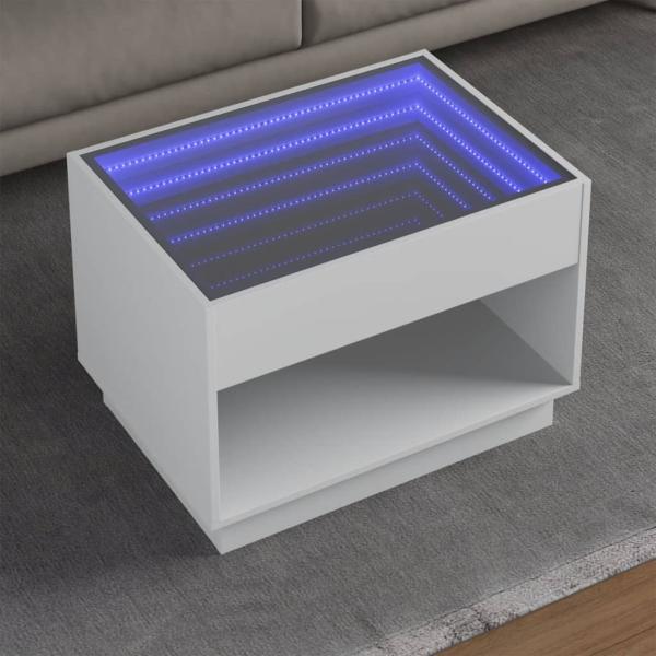 ARDEBO.de - Couchtisch mit Infinity-LED Weiß 70x50x50 cm