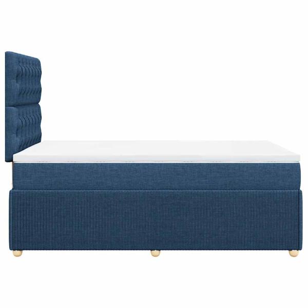 Boxspringbett mit Matratze Blau 120x190 cm Stoff