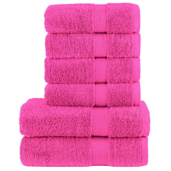 ARDEBO.de - 6 tlg. Premium-Handtuch-Set SOLUND Rosa 600 g/m²